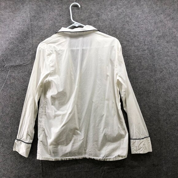 J. Crew Vintage Pajama Set Womens S White Cotton Long Sleeve Lightweight Button - Picture 3 of 14
